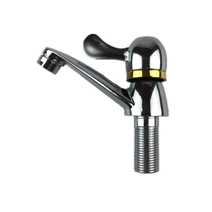 Кран за мивка със златен пръстен малък кран за бюро 96 студен единичен студен бързо отварящ се кран за мивка