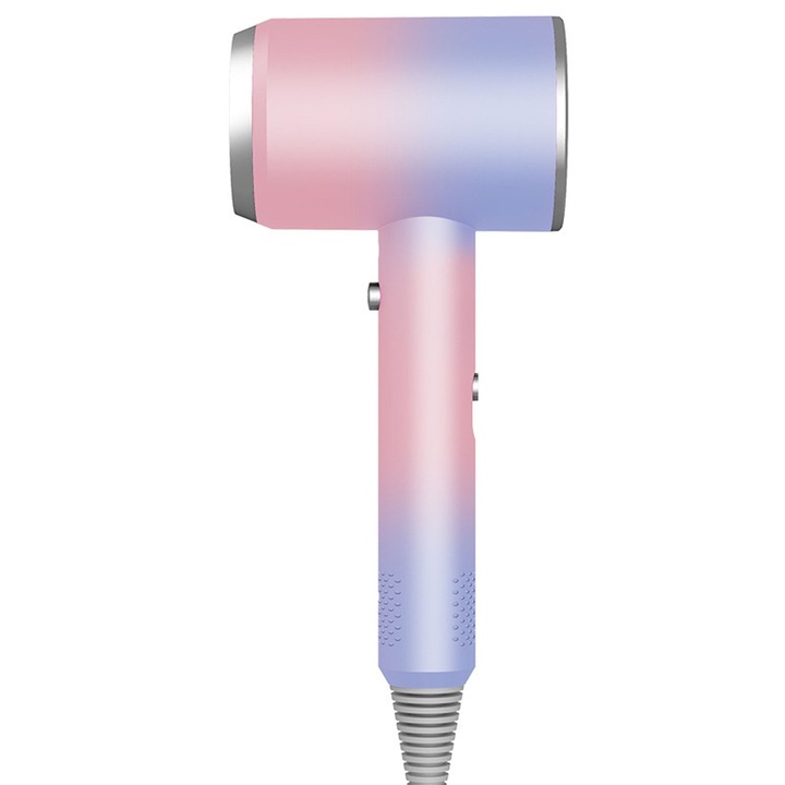 Високоскоростен сешоар, лек и преносим, с висока мощност за домашна употреба, грижа за косата със сини светлинни йони, интелигентен контрол на температурата, градиентно розово