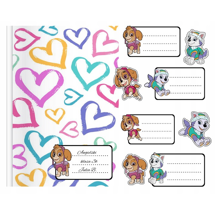 Комплект от 8 стикера за тефтер, World Case, модел кученце, 10x12 см, многоцветни