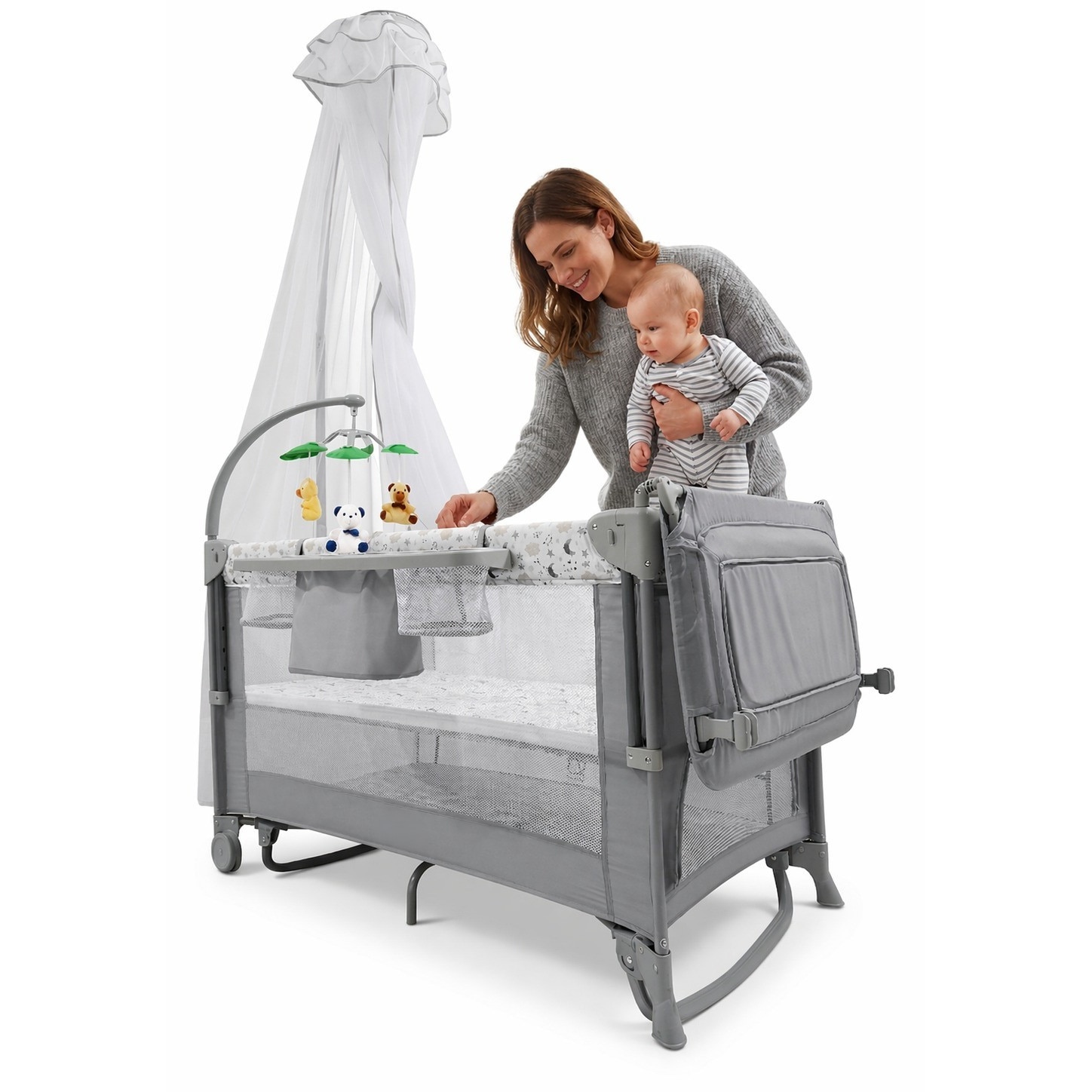 Patut Pliabil Co-Sleeper 5in1 Multifunctional KiddoTrip™GO cu