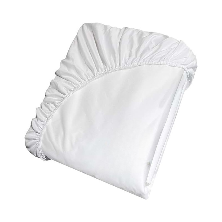 Husa protectie saltea impermeabila, prindere cu elastic, dimensiune 180x200x30, Alb