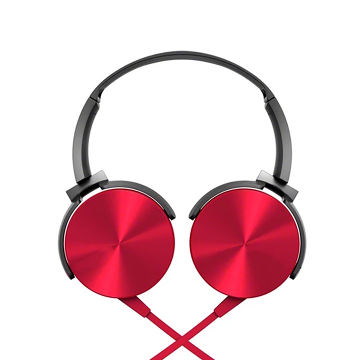 Casti Sonic Pulse, Performanta si Calitate Audio, Hands Free, Microfon Integrat, Confort, Extra Bass, Sunet Intens si Vibrant, Claritate, Portabil, Rosu