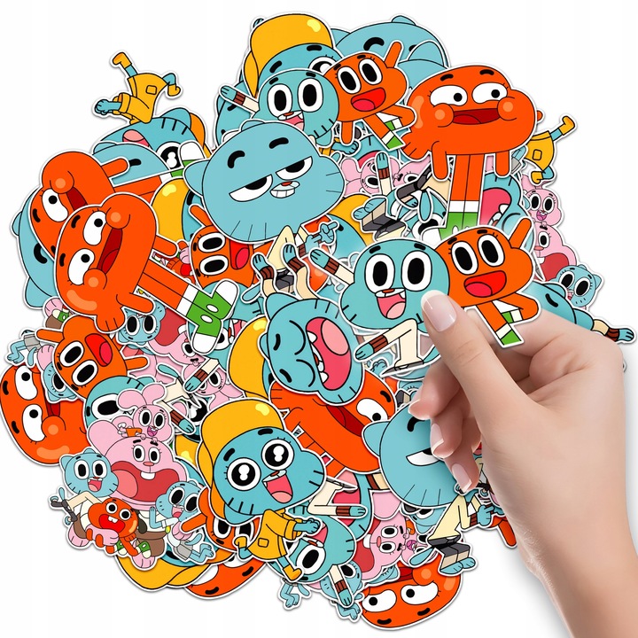 Комплект самозалепващи етикети, World Case, 6 части, анимационни герои, 8x12 см