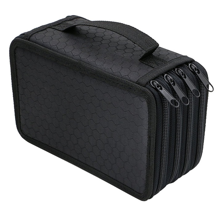 Penare, 72 sloturi, 4 straturi, negru, 19.5x12.5x9cm