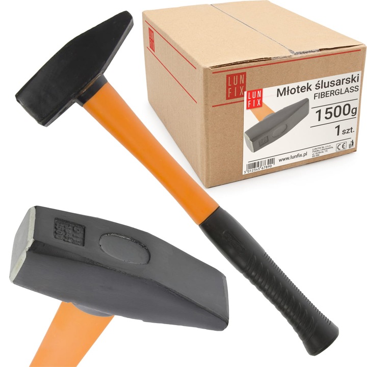 Lun Fix asztalos kalapács, 1,5 kg, üvegszálas nyél, fekete festék