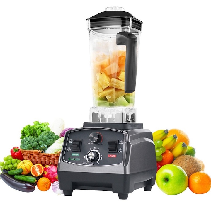 Blender BIOLOMIX G5200, 2200W, 2L, 6 lame, negru