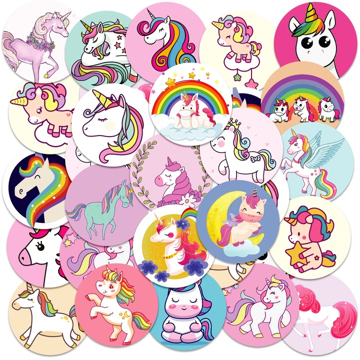 Set 23 autocolante, World Case, unicorni