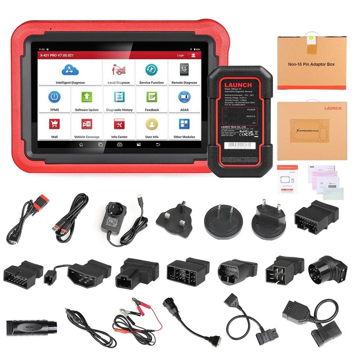 Професионален тестер за автомобили, Launch X431 Pros V5.0, 8-инчов дисплей, Android 10.0, 4GB RAM + 64GB съхранение, ECU кодиране, двупосочно управление, мулти-маркова диагностика, 37+ специални функции, ADAS, CANFD, Doip, 6300 mAh батерия, 2 години безпл