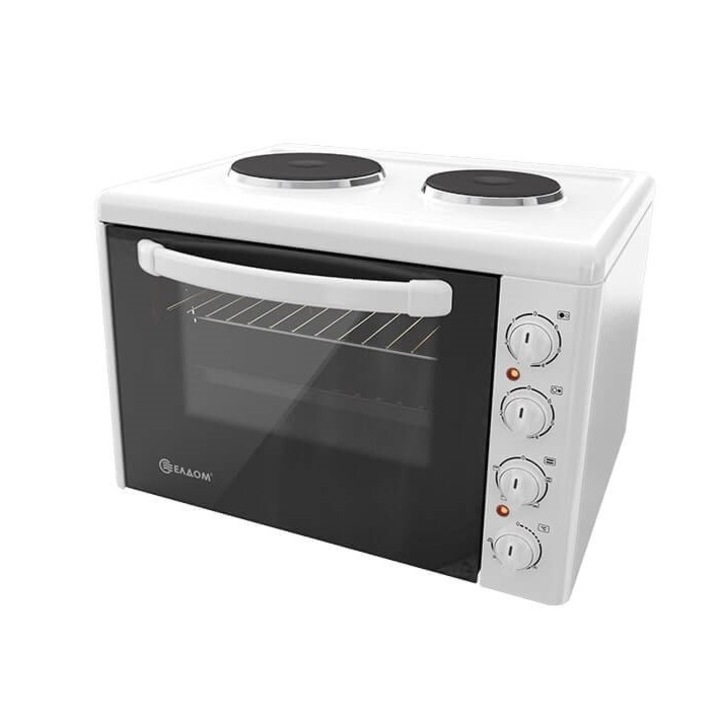 Готварска Печка Елдом 203VFE,,2 ел. котлона, Обем 38л., Бял