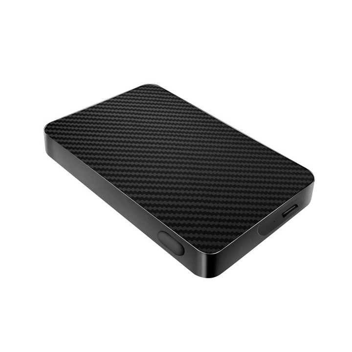 Hard disk extern mobil USB 3.0, capacitate variabila, model din fibra de carbon, 120x75x13mm
