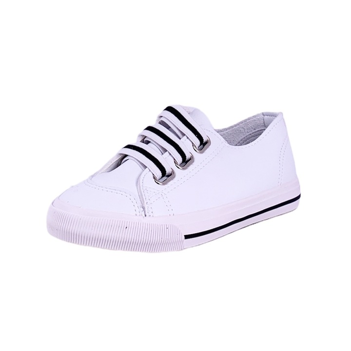 Gyerek tornacipő Chippo kids 91117-1, 25-30, Eco bőr, 3 rugalmas, Fehér, Fehér
