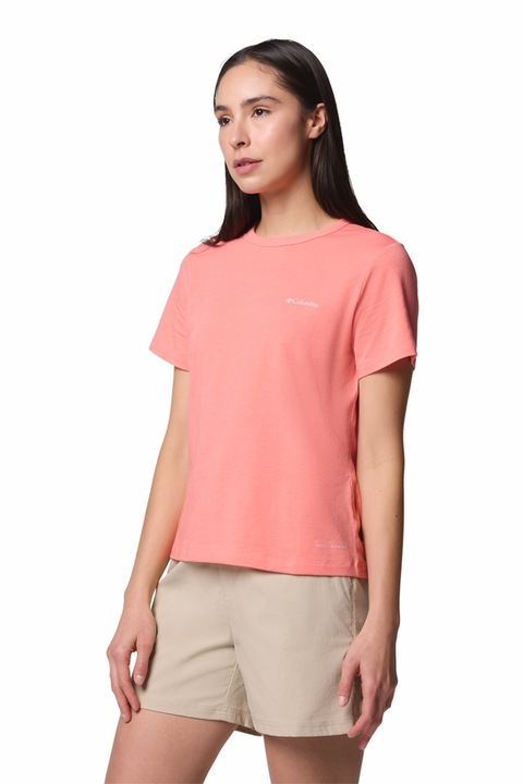 Columbia, Tricou din amestec de bumbac pentru trekking Sun Trek, Roz somon