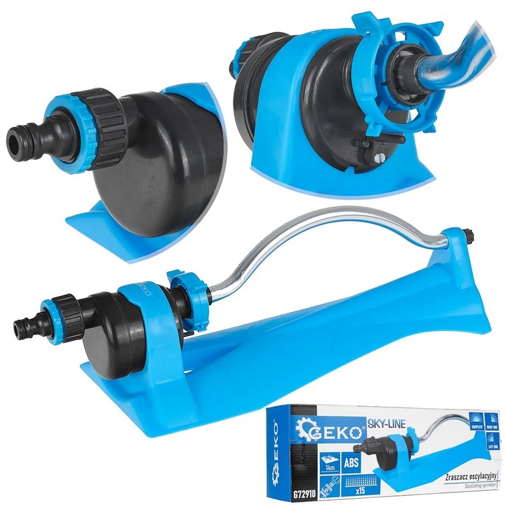 Sky-Line állítható 15 lyukú oszcilláló sprinkler, Geko G72910