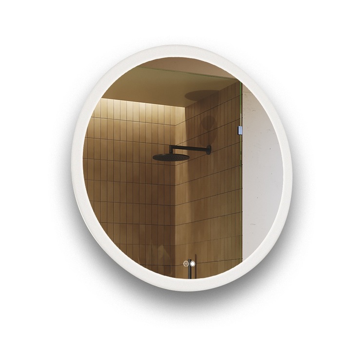 Oglinda baie cu iluminare LED Artforma, 80x80cm, grosime 4mm, functie antiaburire