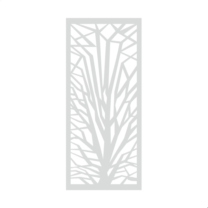 Panou decorativ, Tree Fractal, MDF 18, Alb, 2050x900 mm