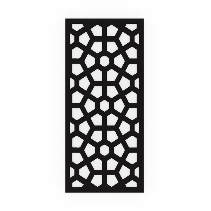 Panou decorativ, Hexagon, MDF 18, Negru, 2050x900 mm