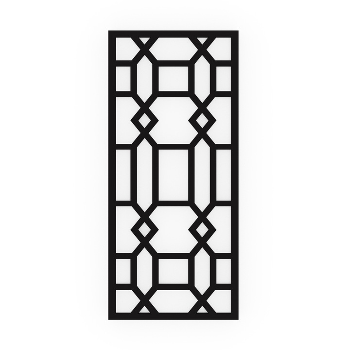 Panou decorativ, Geometric Harmony, MDF 18, Negru, 2050x900 mm