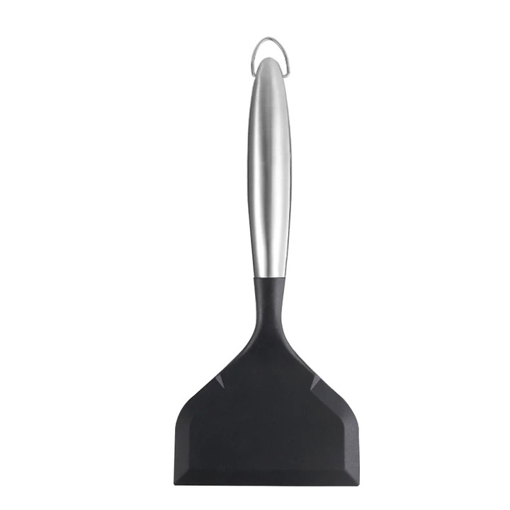 Set 2 spatule din silicon cu maner din otel inoxidabil, multicolor, 10.61x4.72x0.59inch