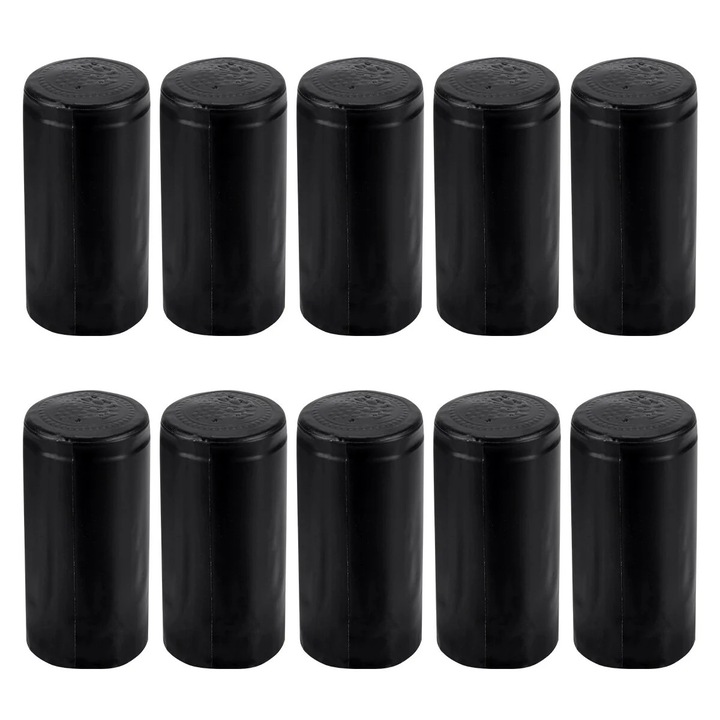 Set 10 capace termocontractibile pentru sticle de vin, aluminiu, argintiu, 6x3cm