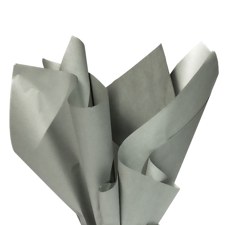 Set 100 bucati Hartie de matase GREY, 28 g, 50 x 75cm