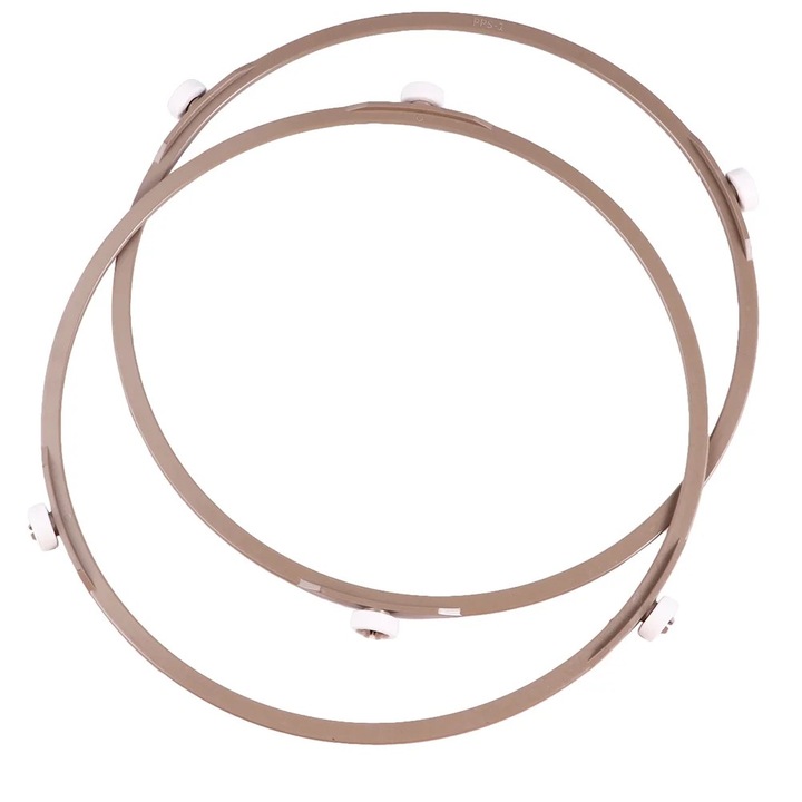 Suport rotativ pentru farfurie cuptor cu microunde, 2 bucati, plastic, argintiu, 17.80x17.80x1.40cm