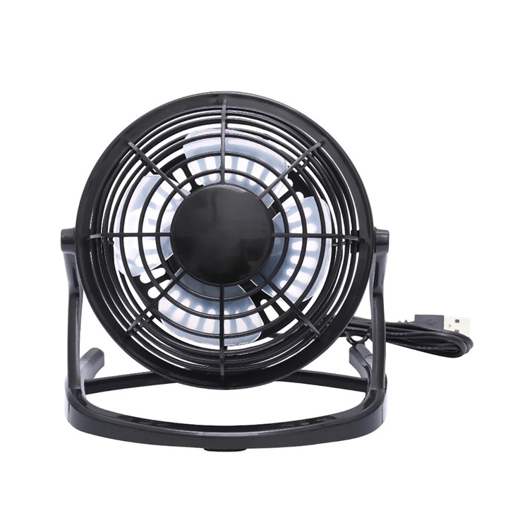 Ventilator portabil, design clasic, 14.9x14.6x9.6cm, negru