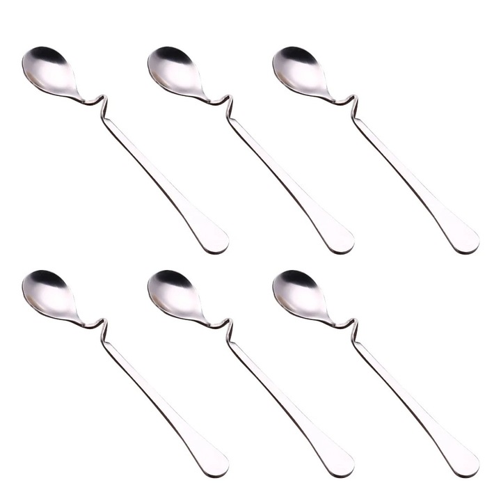 Set de linguri din inox, argintii, 1 bucata, 17.20x2.60x0.50cm, pentru cafea si bauturi
