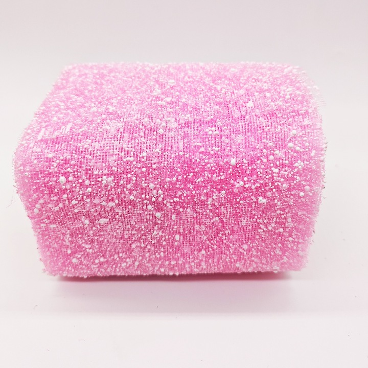 Panglica din tesatura de poliester roz, 15cm x 15m, set pentru ambalaje cadouri