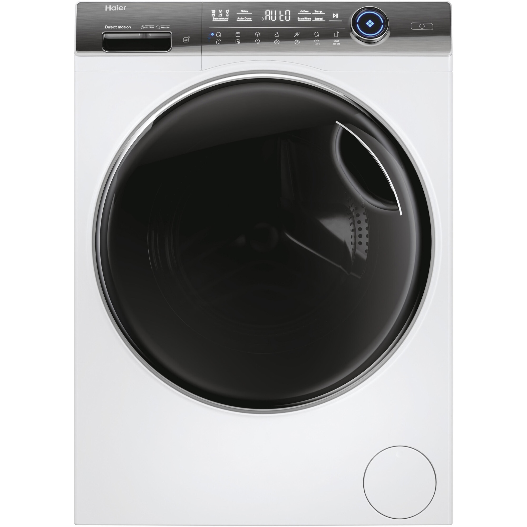 Masina de spalat rufe Haier HW90-BD14979EUGS, 9 kg, 1400 rpm, Clasa A, Motor Direct Motion, Conectivitate WiFi/ hOn app, ABT, Refresh, Anti-Crease, Autodose, Smart Dual Spray, Drum