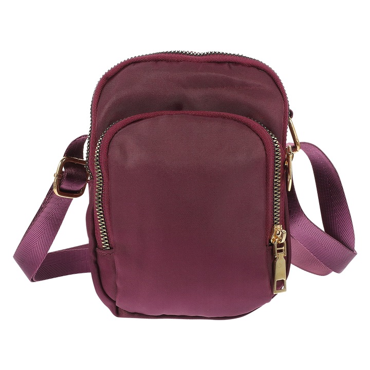 Női válltáska, mini, vízálló, lila, 12x7x17cm