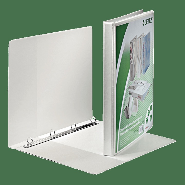 Механичен тефтер Leitz Panorama Maxi, A4, 4RR механизъм, пръстен 16 mm, бял
