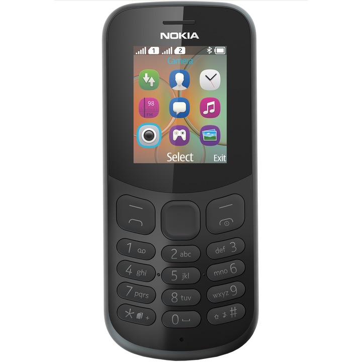 Комплект Мобилен телефон Nokia 130 (2017), Dual SIM, Black+ Външна батерия Power Bank Remax, 2600mAh