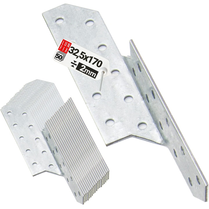 Conector caprior LK2, Lun Fix, tamplarie, 170x32,5 mm, DREAPTA, 50 buc