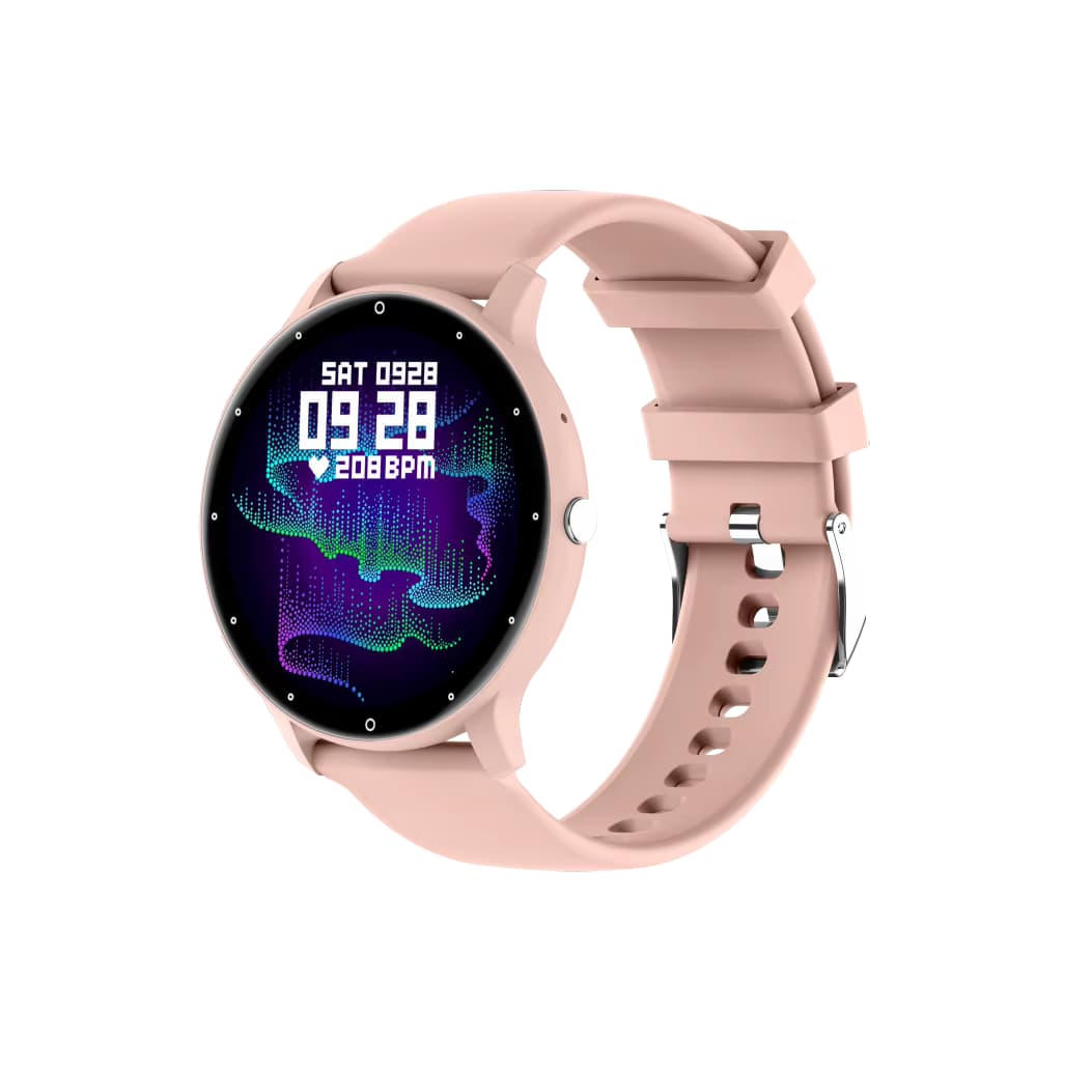 Fit Roz Watch Ceas Smartwatch Roz Rotund, compatibil iOS/Android, Bluetooth 5.0 ...