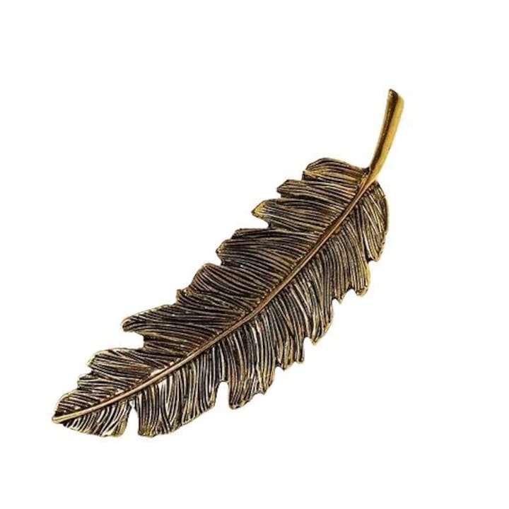 Clema de par pentru femei, accesoriu de par, clema de marginea frunzelor, clema coada de cal de primavara, par lung si scurt multifunctional, aliaj, culoare bronz antic