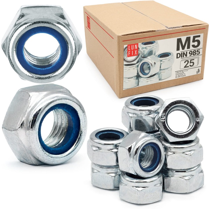 Piulite autoblocante M5 Lun Fix, DIN985 zincate 25buc