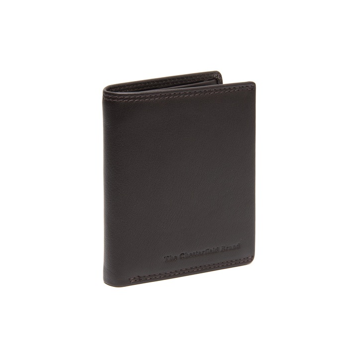 Portofel barbati din piele naturala, The Chesterfield Brand, Vincent, cu protectie anti scanare RFID, Maro inchis