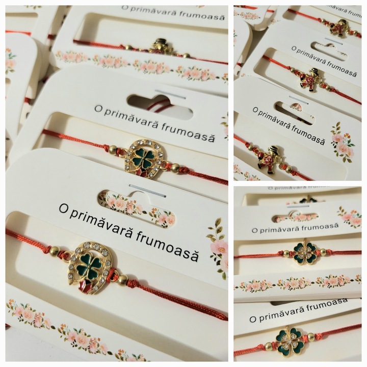 Martisor bratara - set 10 martisoare snur reglabil