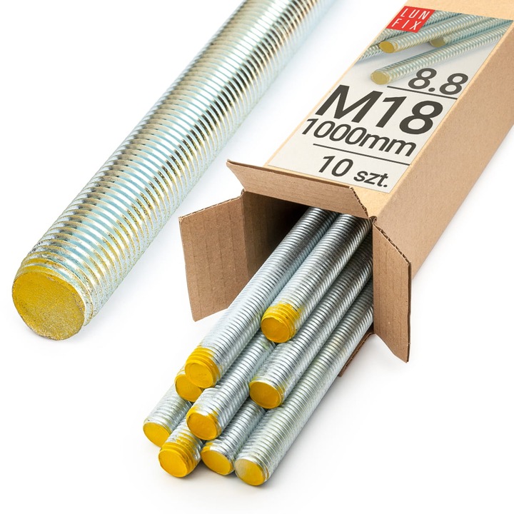 Set 10 Tija filetata M18 zincata 1000 mm cl. 8,8 , Lun Fix