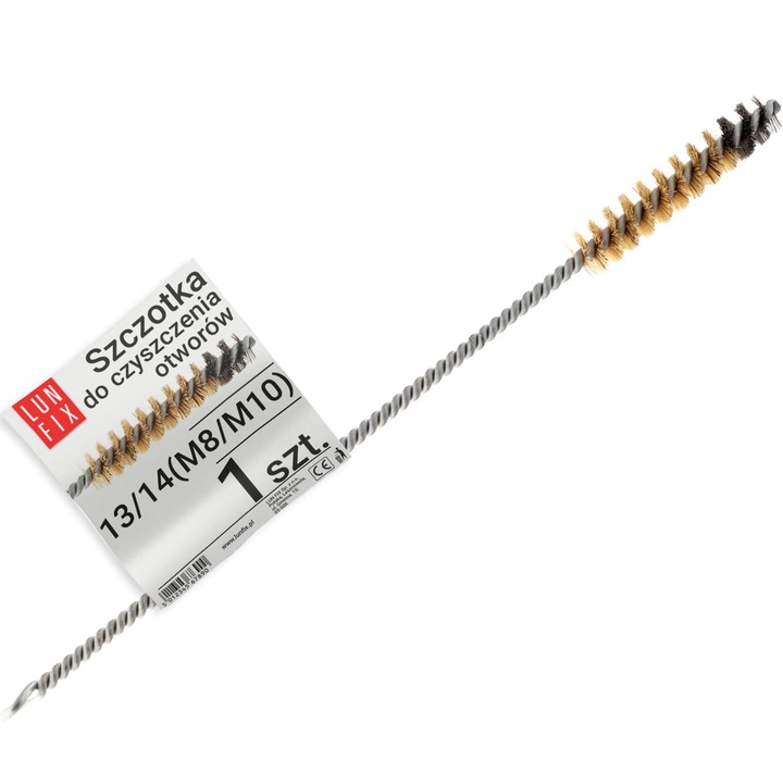 Tija de perie metalică pentru curățarea orificiilor Lun Fix, 8-10mm, 290mm, pentru construcții și lucrări de renovare