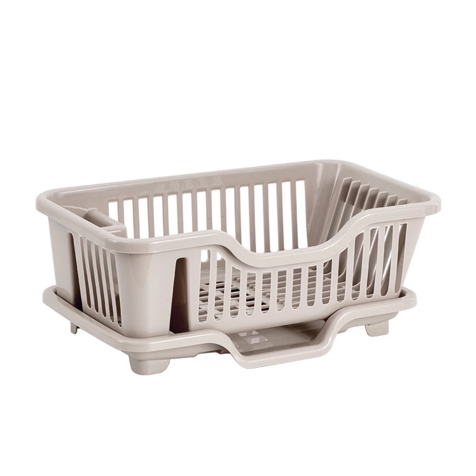 Scurgator vase cu suport pentru ustensile, bej, 45x25x17.5cm, set
