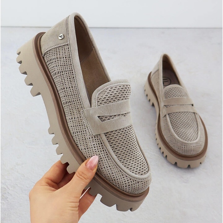 Pantofi loafer pentru femei, Filippo, BM216618, Bej, Bej, 39