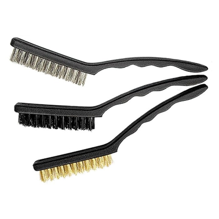 3 darabos MATRIX kézi tisztítókefe készlet, fém, 225x12 mm