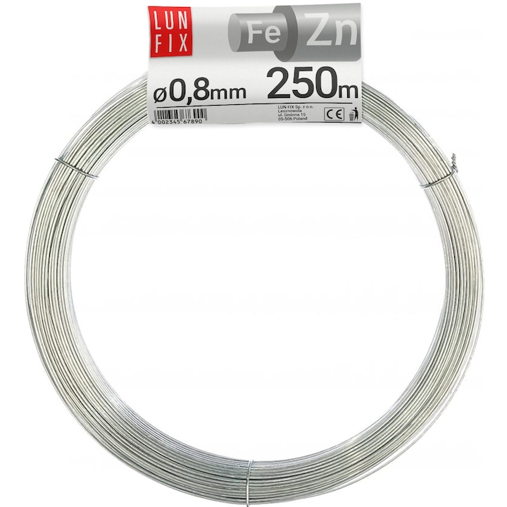 Lun Fix építőipari drót, horganyzott 0,8 mm, 1 kg, puha, korrózióálló