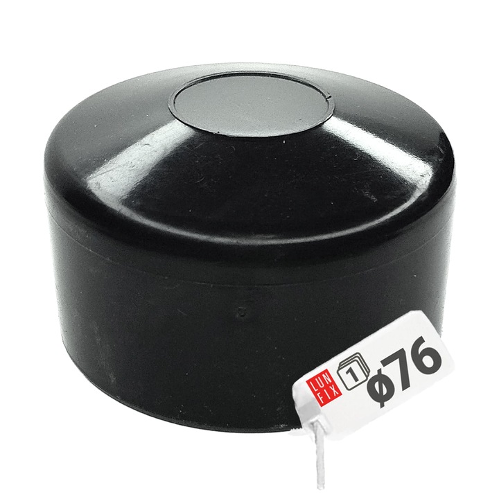 Capac stalp 76, Lun Fix, polietilena LDPE, rezistent UV, negru, 75.8x79.5x40mm
