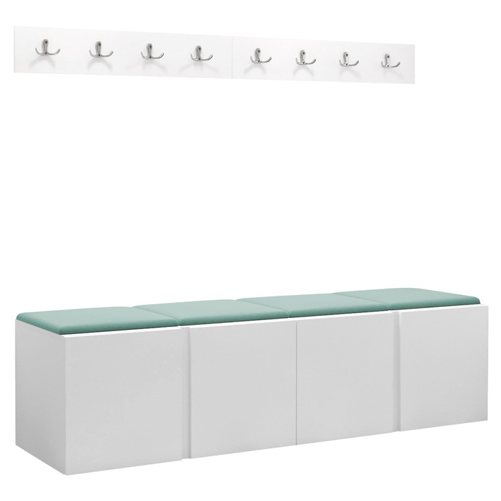 Mobilier pentru hol Tavasz VII, MIRJAN24, alb + albastru, 46x42x168 cm