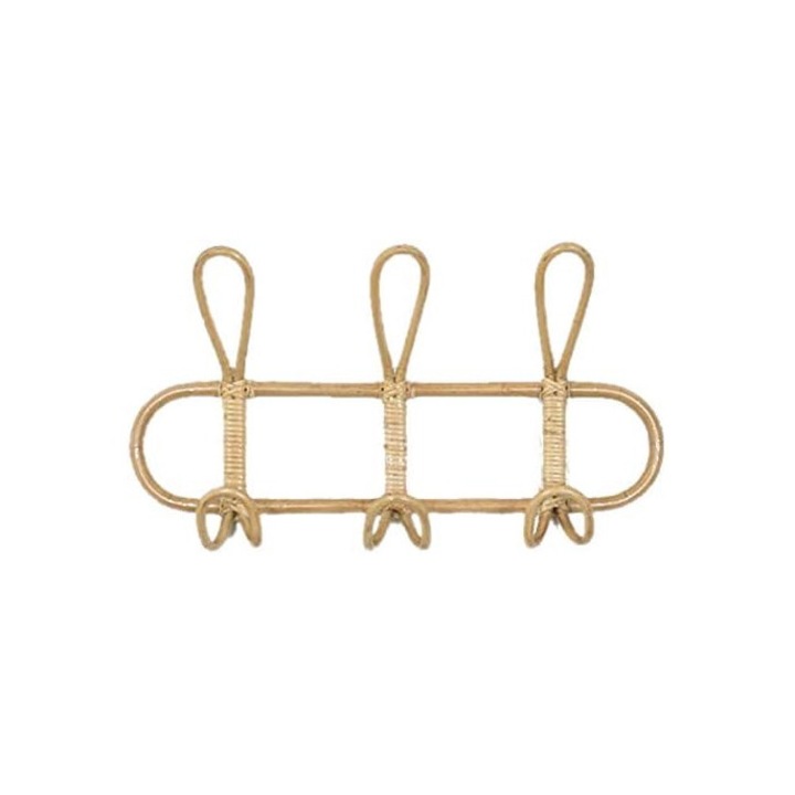 Rattan fali kampó gyerekruhákhoz, ruhafogashoz, dekoratív, bézs