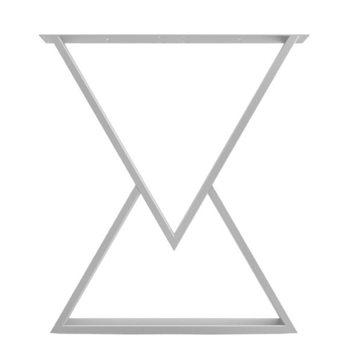 Picioare metalice masa, set metal, 2 bucati, mobilier dining, 65 x 72 x 8 cm ALB, buz