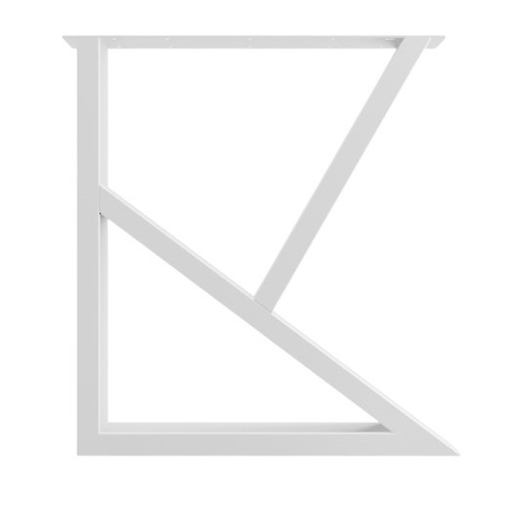 Picioare metalice masa, metal, 2 bucati, mobilier dining, 65x8x72 cm ALB, buz