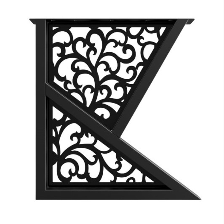 Picioare metalice masa, set metal, 2 bucati, mobilier dining, 65x8x72 cm, NEGRU, buz